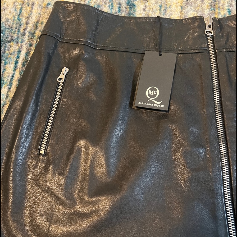 Alexander McQueen Leather Zip Biker Skirt - Picture 5 of 10